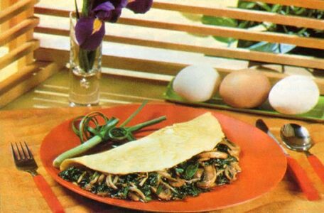 All About Eggs: Stir-Fried Sprouts, Spinach and Mushroom Omelette Image